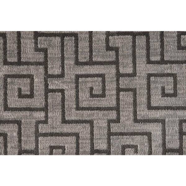 Natural Harmony Labyrinth Armour Coal Custom Area Rug with Pad