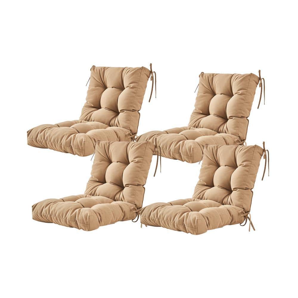 Seat/Back Outdoor Chair Cushion Patio Cushion Tie Tufted Replacement for Patio Furniture 20 in. x20 in. x4 in. ,Set Of 4