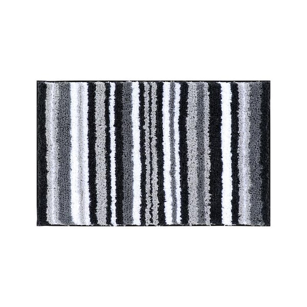20x32 Striped Fringe Bath Rug Black/White - Threshold™