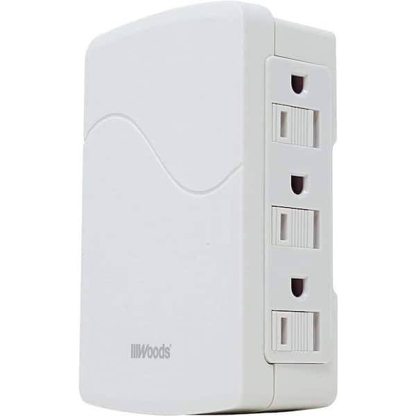 Woods Side Entry Polarized 6-Outlet Wall Tap - White