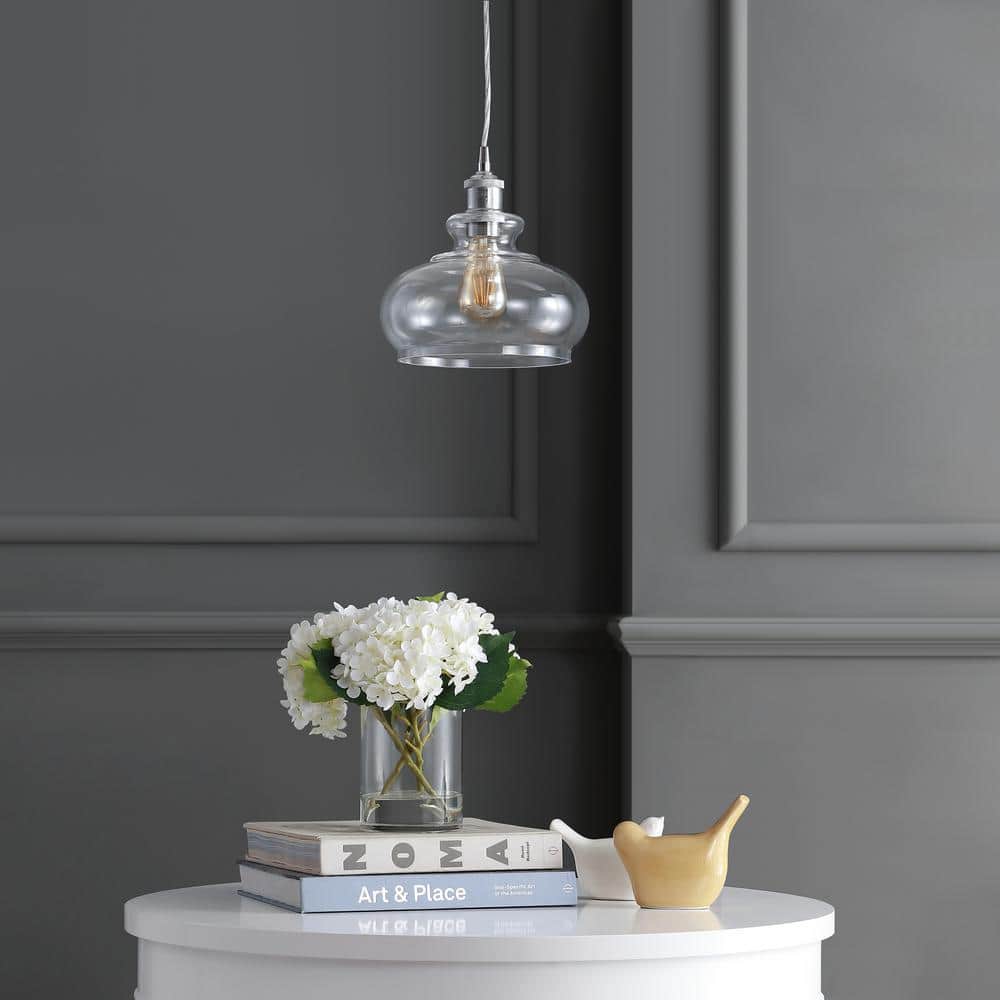 Wyatt 9.5" Chrome Polished Clear Glass LED Pendant Light