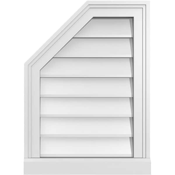 Ekena Millwork 16 in. x 22 in. Octagonal Surface Mount PVC Gable Vent: Decorative with Brickmould Sill Frame