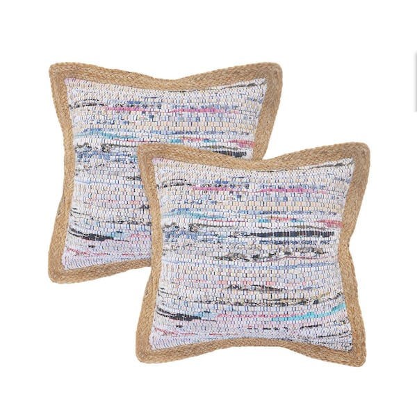 Unbranded Raeleigh Multicolor Pastel Abstract Cotton Blend 20 in. x 20 in. Indoor Throw Pillow (Set of 2)