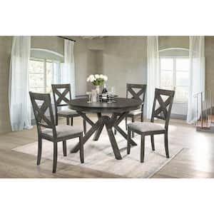 New Classic Furniture Gulliver 5-piece Wood Top Round Dining Set, Rustic Brown