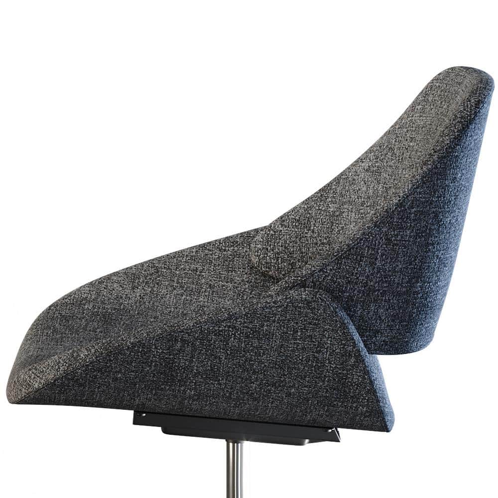 Gray Fabric Swivel Executive Office Chair with Chrome Base