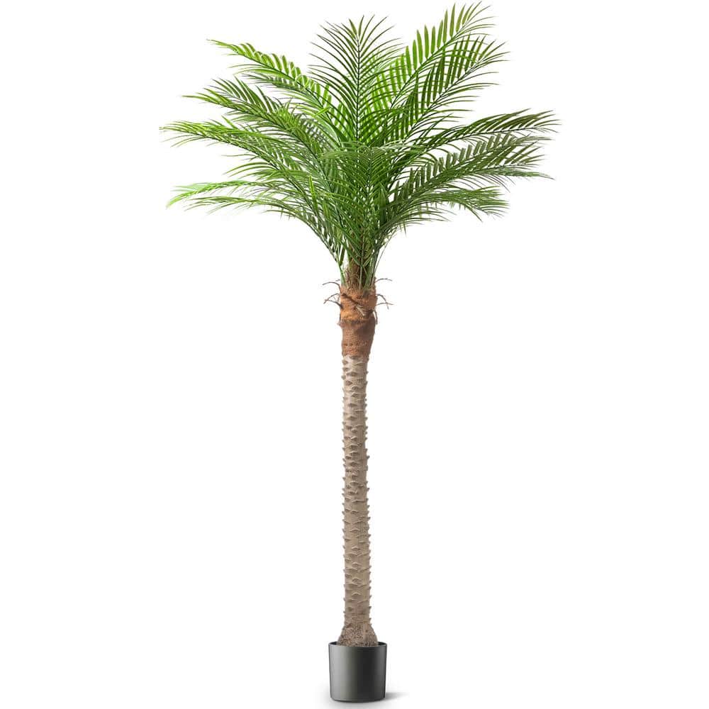 8 ft. Green Plant 96 in. Artificial Phoenix Palm Tree with Black Pot With A
