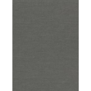 Parker Charcoal Faux Linen Charcoal Vinyl Strippable Roll (Covers 60.8 sq. ft.)