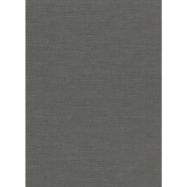 Warner Parker Charcoal Faux Linen Charcoal Wallpaper Sample