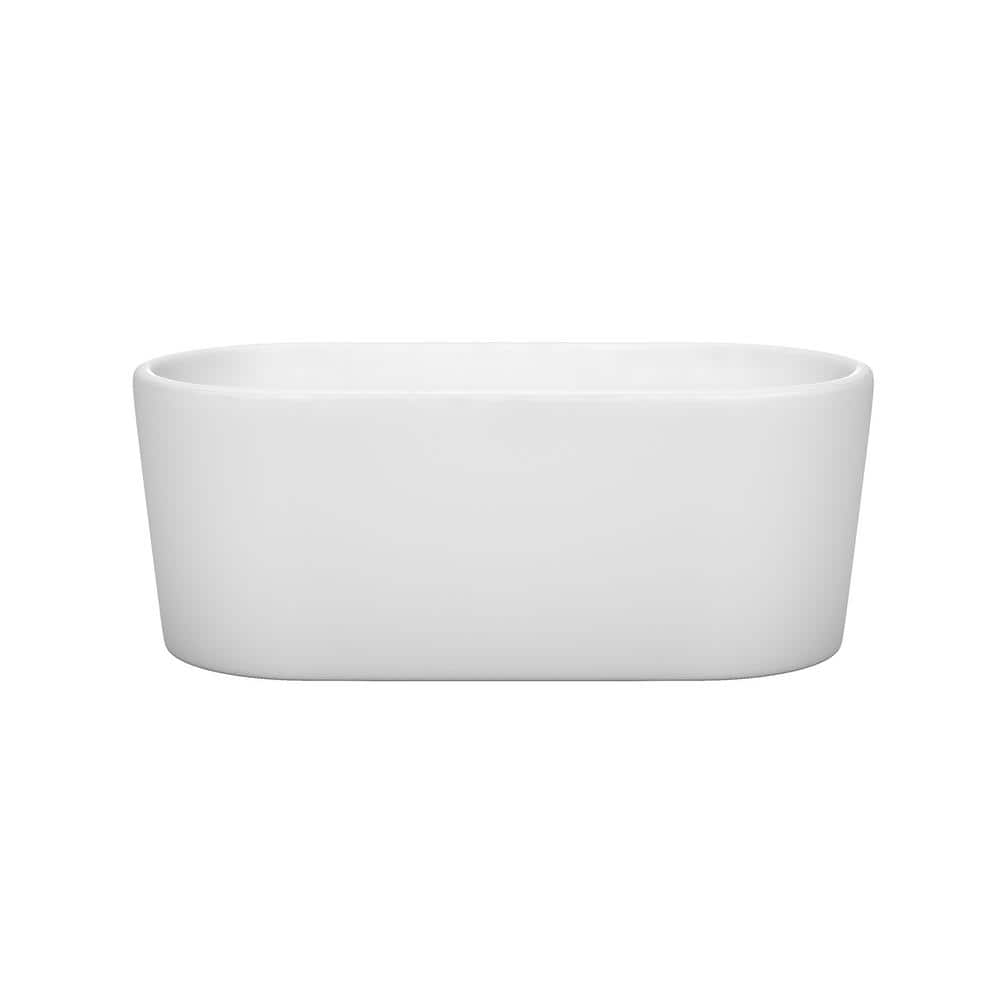 Ursula 59'' White Acrylic Freestanding Soaking Bathtub