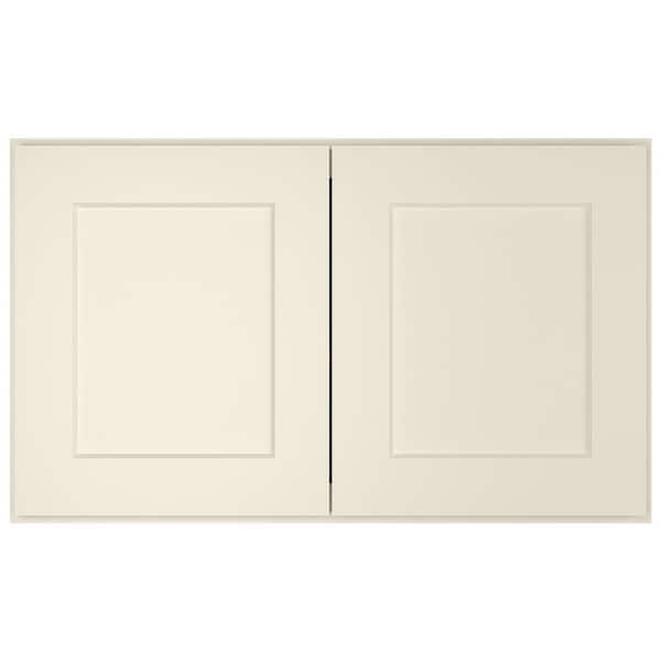 HOMEIBRO 30-in. W x 24-in. D x 24-in. H in Shaker White Plywood Ready to Assemble Wall Bridge Kitchen Cabinet with 2 Doors