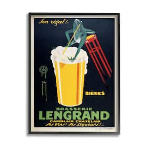 Vintage Brasserie Lengrand European Advertisement Frog Beer by Marcus Jules Framed Drink Wall Art Print 16 in. x 20 in.