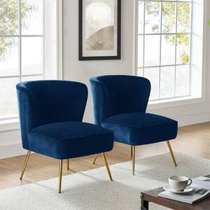 JAYDEN CREATION Alonzo Navy Side Chair with Tufted Back CHM0120