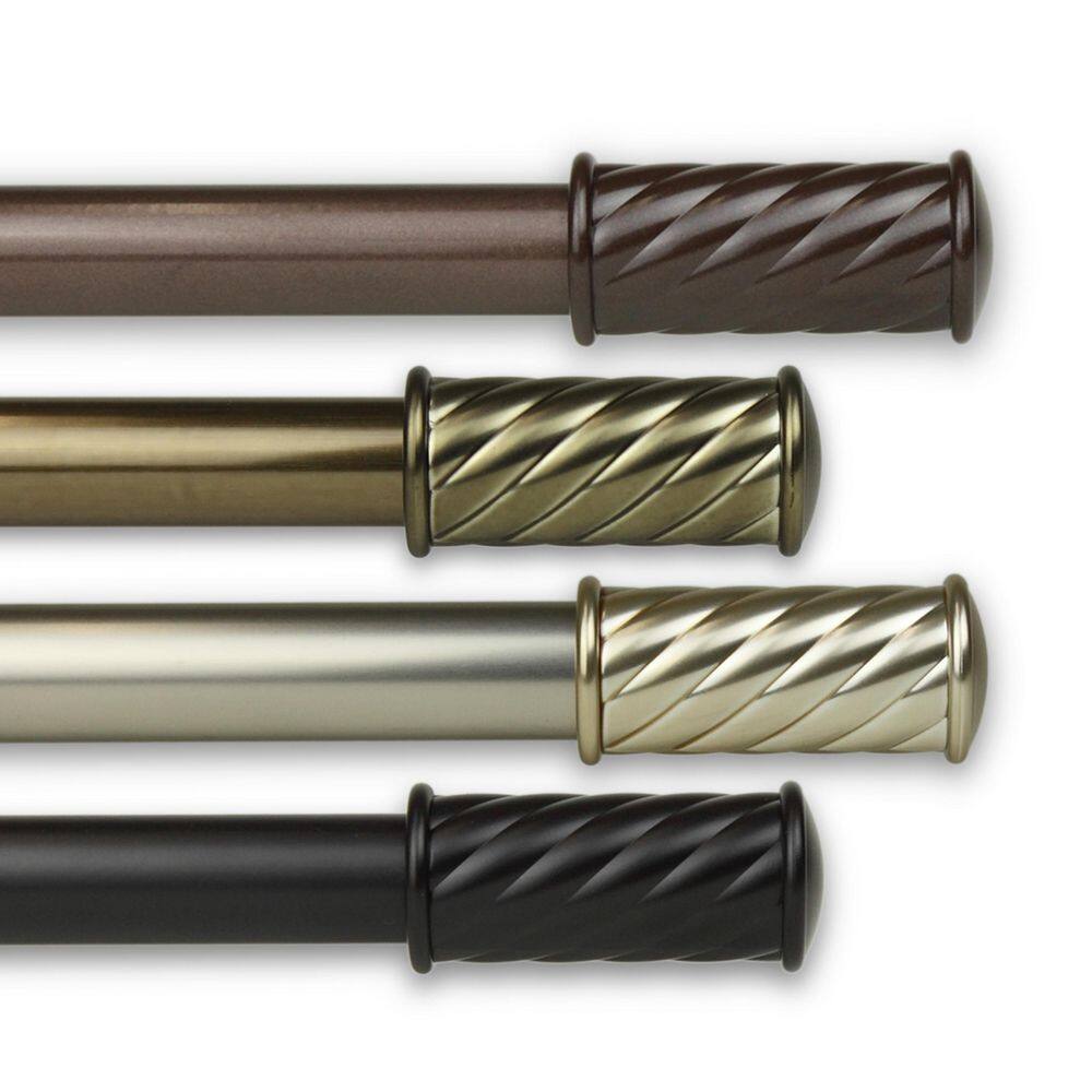 Rod Desyne Grip 18 in. - 28 in. Single Curtain Rod in Black 4836-182 ...