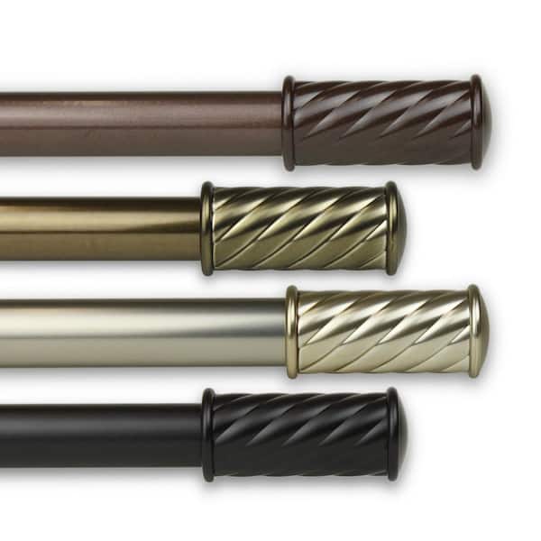 Rod Desyne Grip 18 in. - 28 in. Single Curtain Rod in Cocoa