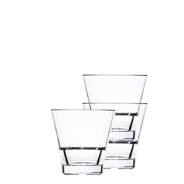 BOLD DRINKWARE Club Stack 12 oz. Polycarbonate Double Old Fashioned (Set of 6)