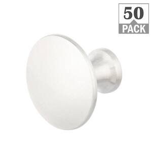 Refined 1-3/16 in. Satin Nickel Classic Round Cabinet Knob (50-Packs)