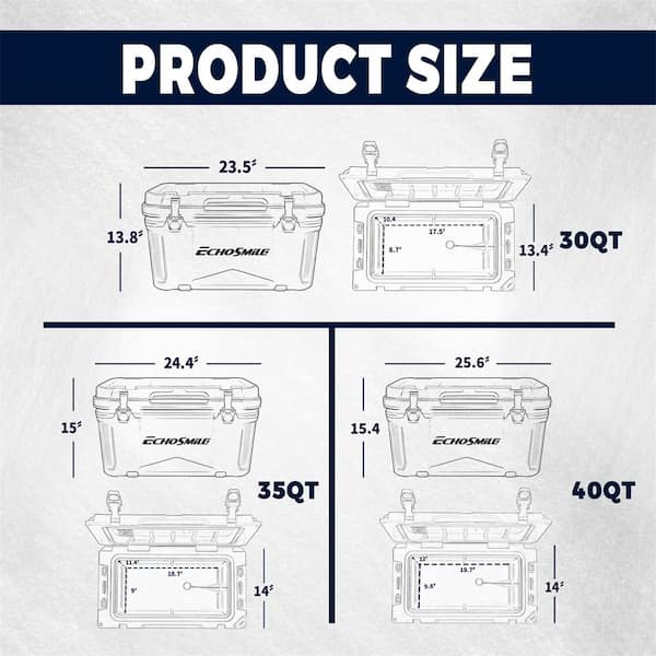 ITOPFOX 30 qt. Outdoor White Insulated Box Cooler with Stretch