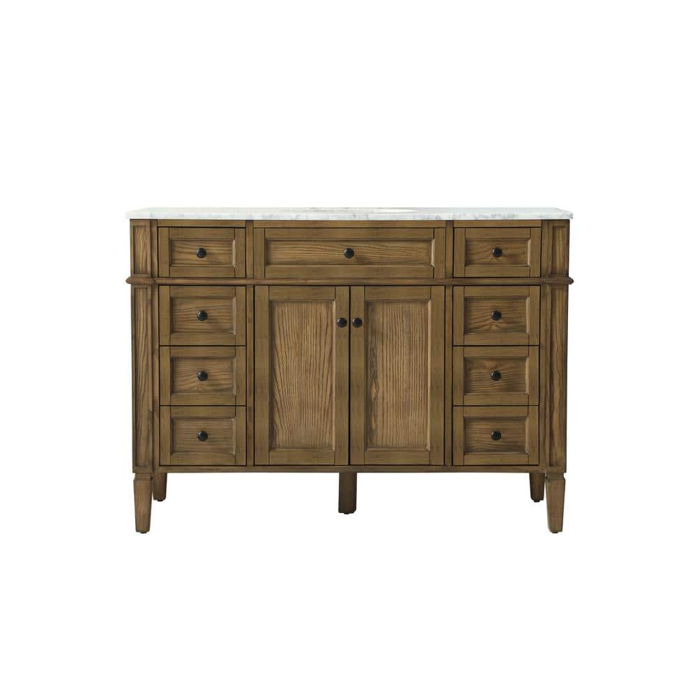 Simply Living 48 in. W x 21.5 in. D x 35 in. H Bath Vanity in Driftwood wit