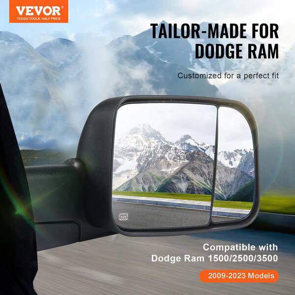 thumbnail image 2 of Kool Vue Manual Mirrors Set Of 2 For 2013-2022 Ram 1500 2500 3500 – Textured Black, Non-Heated, Non-Power, Direct Fit OE 68142666AO 2 of 3