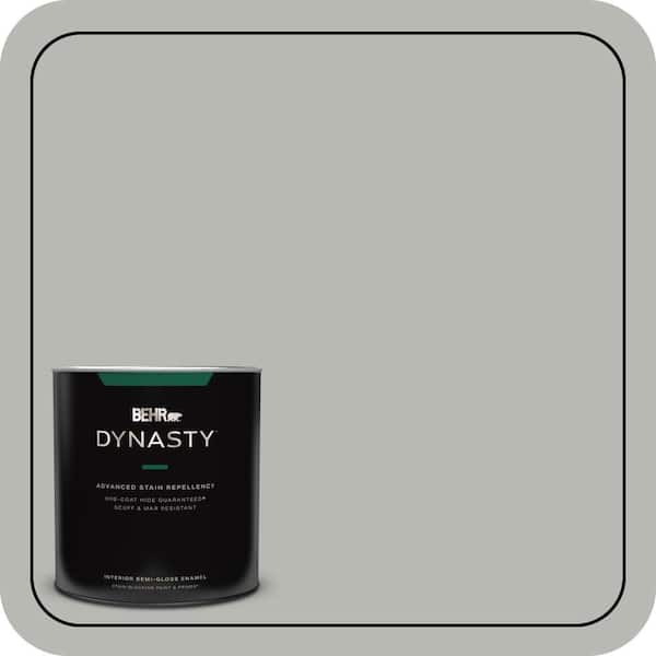 BEHR DYNASTY 1 qt. #PPU18-11 Classic Silver One-Coat Hide Semi-Gloss Enamel Interior Stain-Blocking Paint & Primer