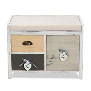 Jacoby Beige and Multi-Colored Storage Bench (17.7 in. H x 23.4 in. W x 15.7 in. D)