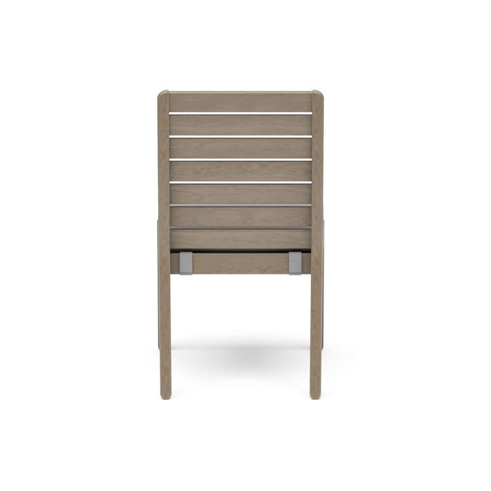 Gray Acacia Wood Outdoor Dining Set with Cushions, 6 Person