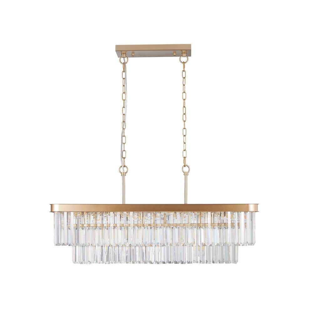 Byteany 11-Light Gold FInish Crystal Chandelier for Living