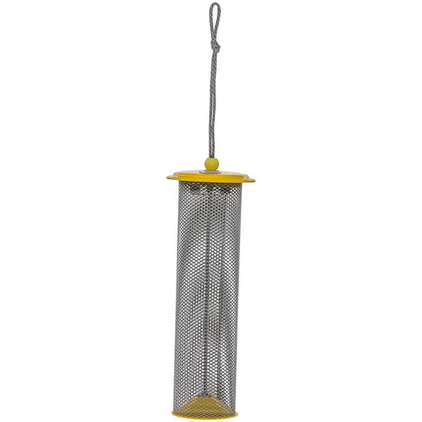 BIRDS choice Magnet Mesh Tube Feeder Color Pop Collection for Finches in Yellow and Gray