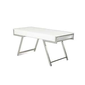 63 in. Rectangular White Steel 3-Drawer Computer Desks