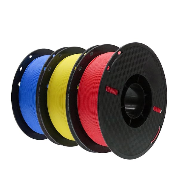 1.75 mm 8 in. Plastic 3D Printer Filament PLA Material No-Tangling For 3D Printing, 0.25 KG x 3 (Red, Yellow, Blue)
