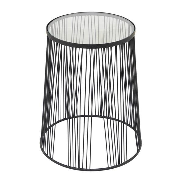 Litton Lane 22 In. Black Metal Contemporary Accent Table