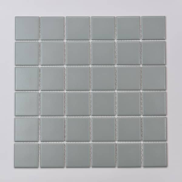 Daltile Restore Green 4 in. x 4 in. Glazed Ceramic Mosaic Sample