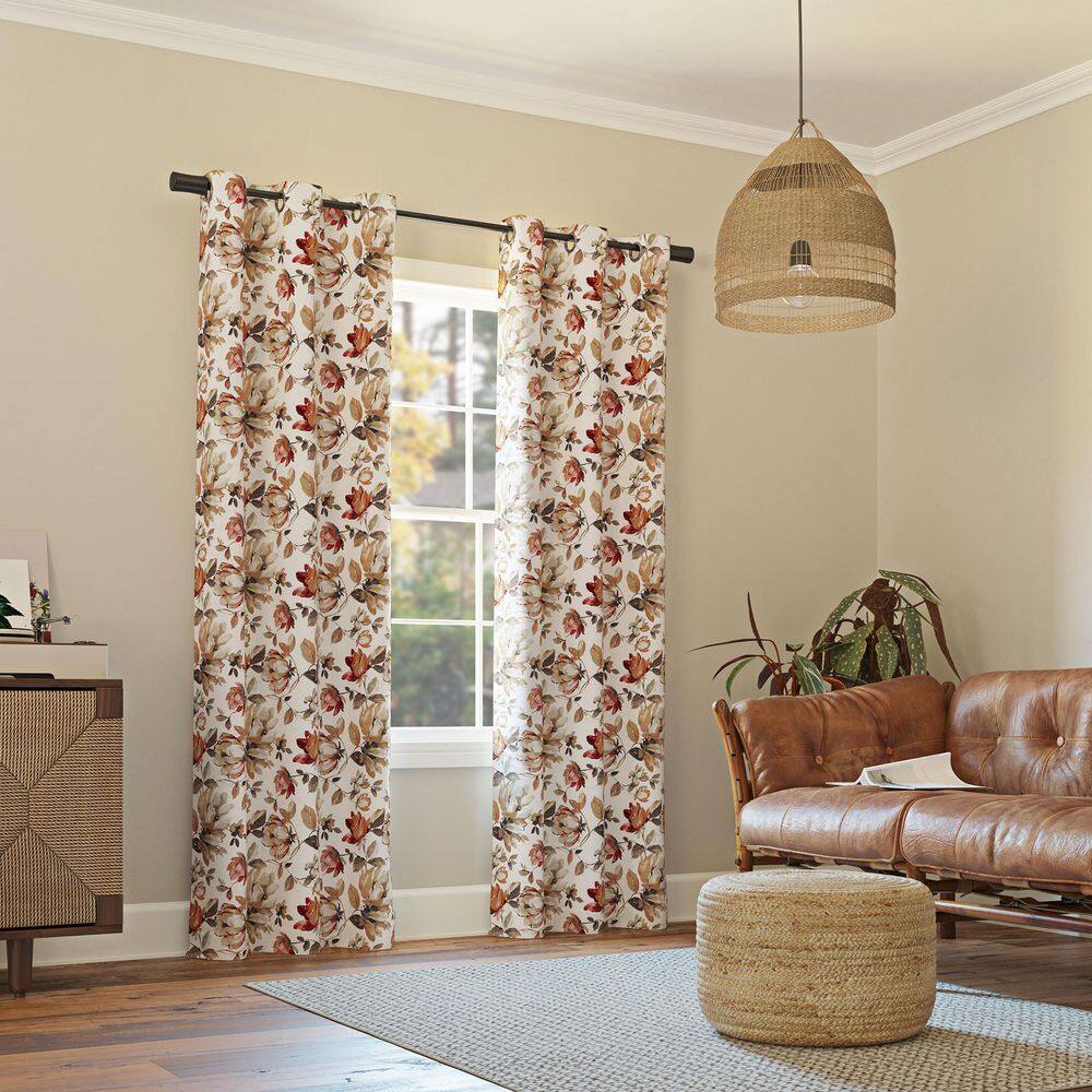 Stone Floral Blackout Grommet Curtain Panel, 40" x 84"