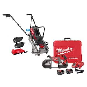 MX FUEL Lithium-Ion Cordless Vibratory Screed Kit with M18 FUEL Deep Cut Band Saw Kit