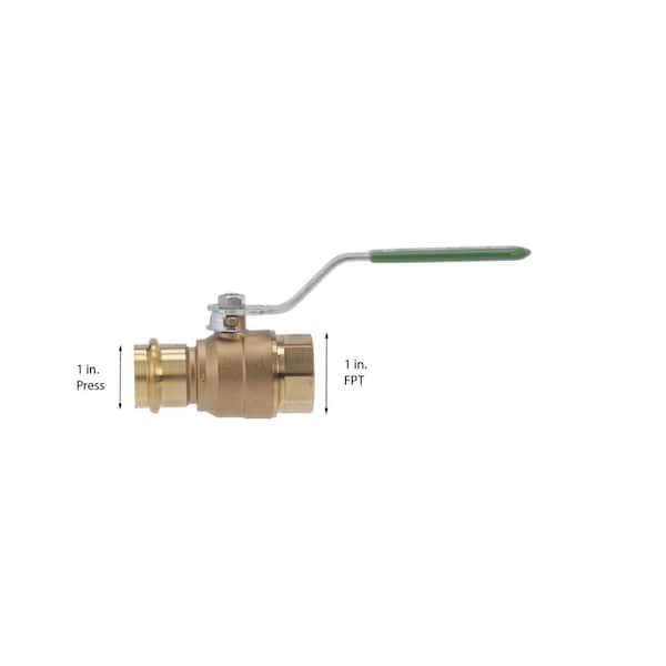 Pro Press 1 in. Press x FPT Zero-Lead Bronze Ball Valve with Lockable Metal Handle
