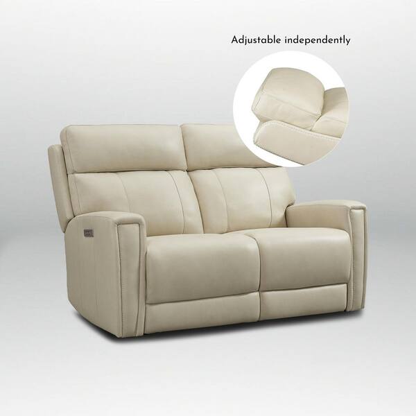 Ellesophas Eve 59 in. Genuine Leather Dual Power Reclining
