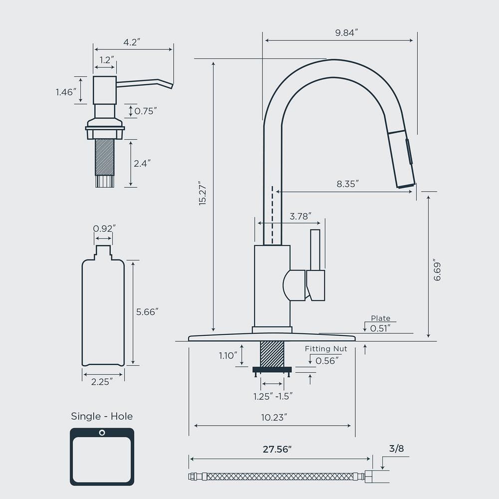 Brushed Nickel Single Handle Pull Down Kitchen Faucet