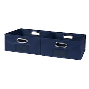 6 in. H x 12 in. W x 12 in. D Blue Fabric Cube Storage Bin 2-Pack
