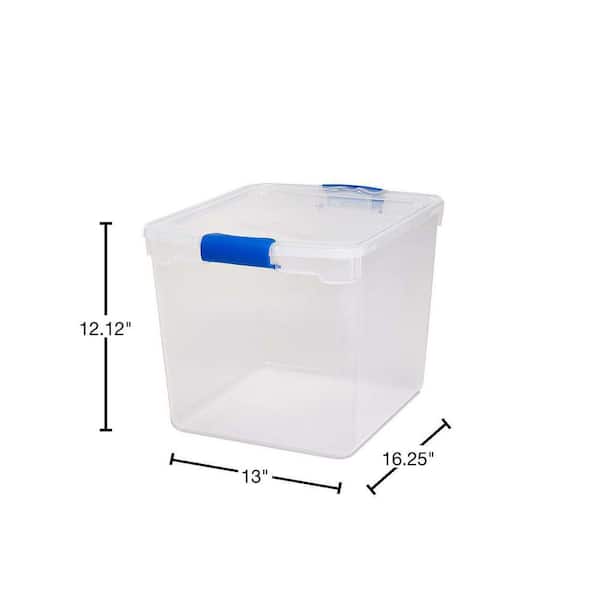 Homz 31 Qt. Heavy Duty Clear Plastic Stackable Storage Containers (12-Pack)