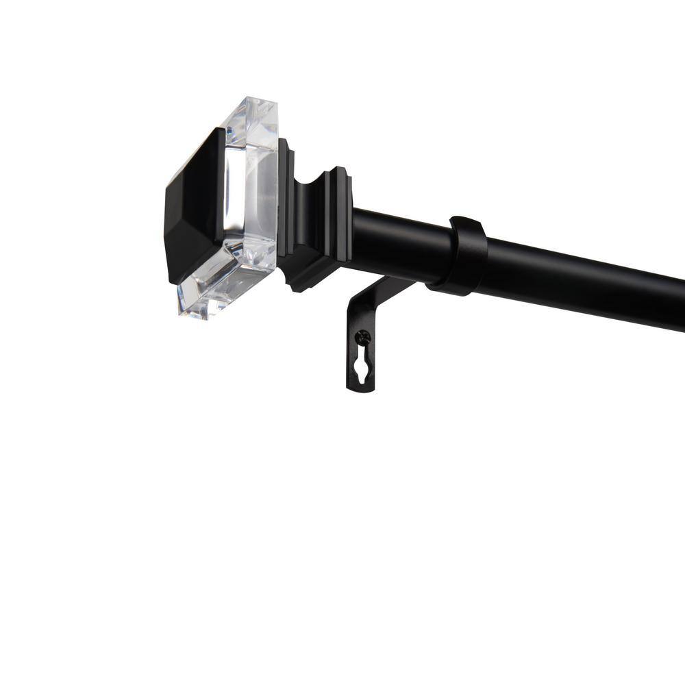 66 in. to 120 in. Prism Adjustable Length 1 in. Dia. Single Curtain Rod Kit in Matte Black price history on PriceWatchPro