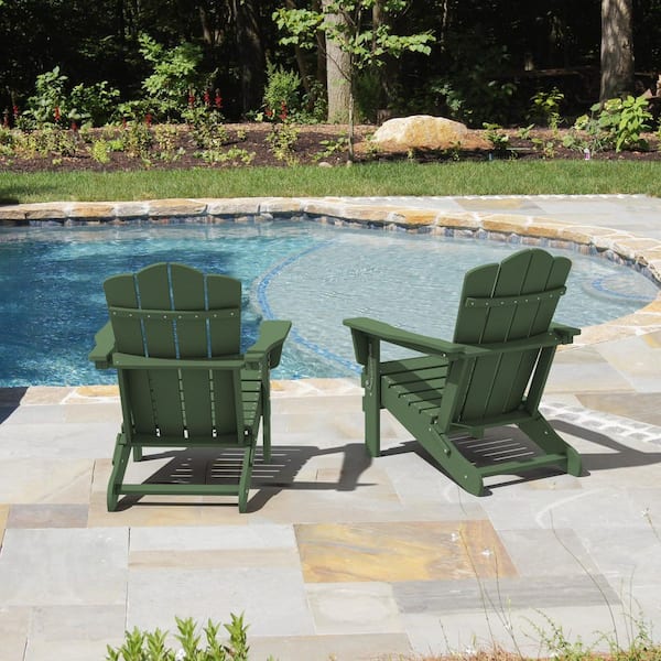 JEAREY HDPE Classic Avocado Green Folding Plastic Adirondack Chair
