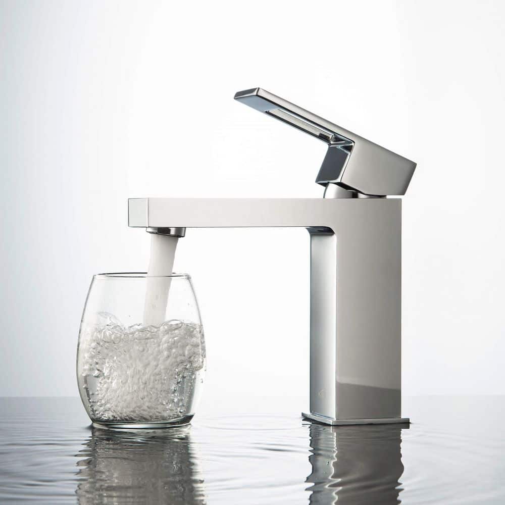 Cube Single-Hole Chrome Single-Handle Modern Bathroom Faucet