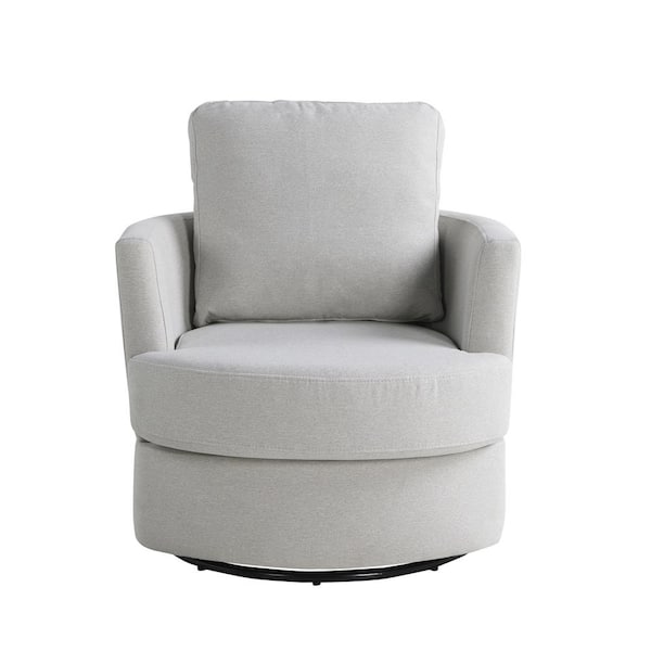 Lifestyle Solutions Erving Ivory Polyester Arm Chair with Swivel Base