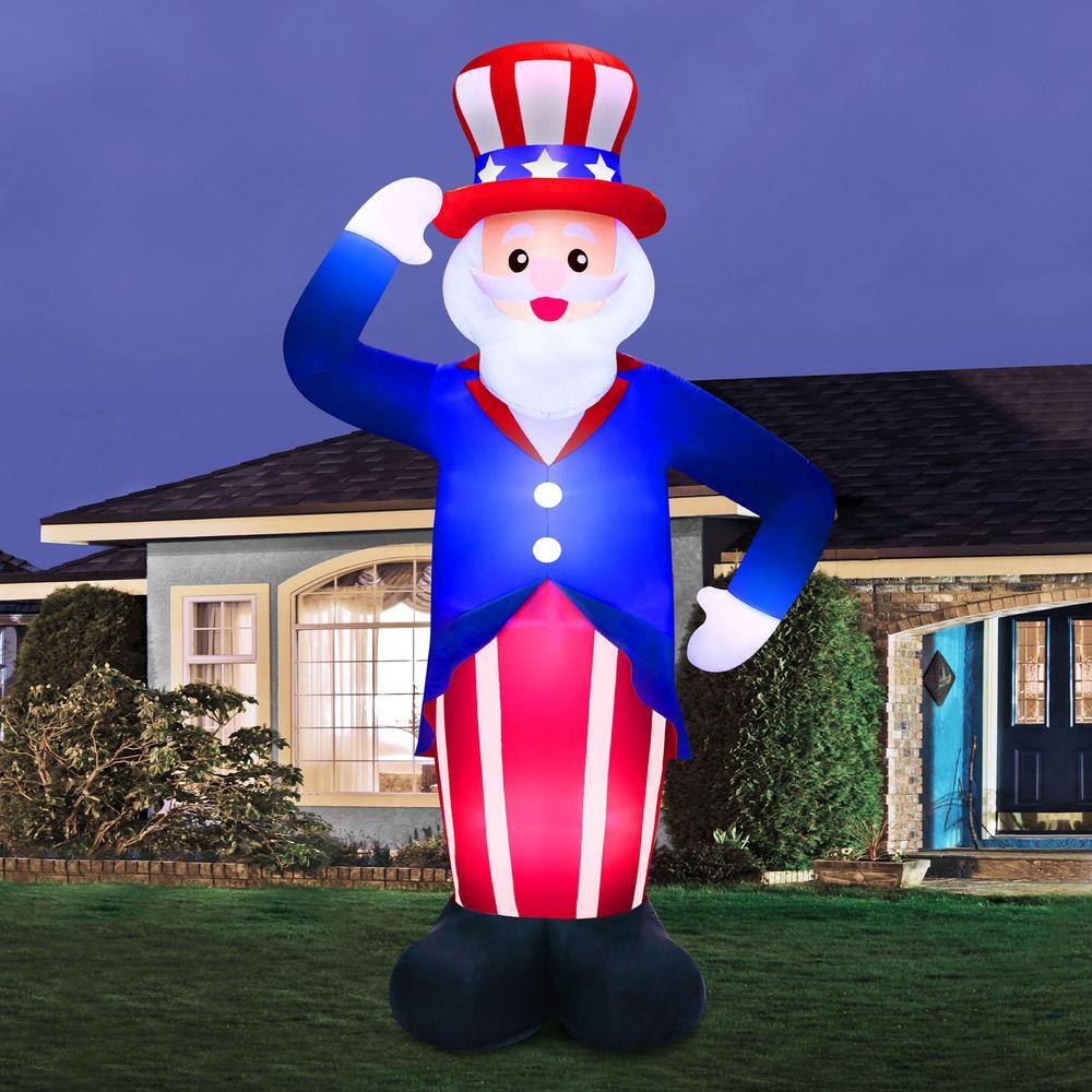 Giant 20ft Inflatable Uncle Sam in Red, White, and Blue
