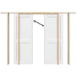 TENONER (2x24) 48 in. x 80 in. 2-Panel White Primed Pine Wood Core