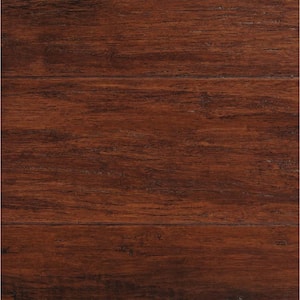 Take Home Sample - Hand Scraped Strand Woven Brown Click Bamboo Flooring - 5 in. x 7 in.