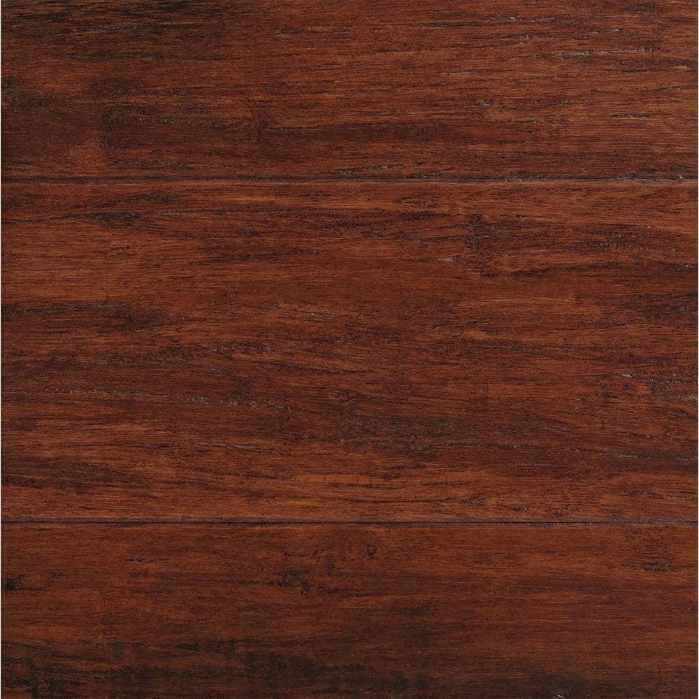 Home Decorators Collection Take Home Sample - Hand Scraped Strand Woven Brown Solid Bamboo Flooring - 5 in. x 7 in., Medium -  YY10011