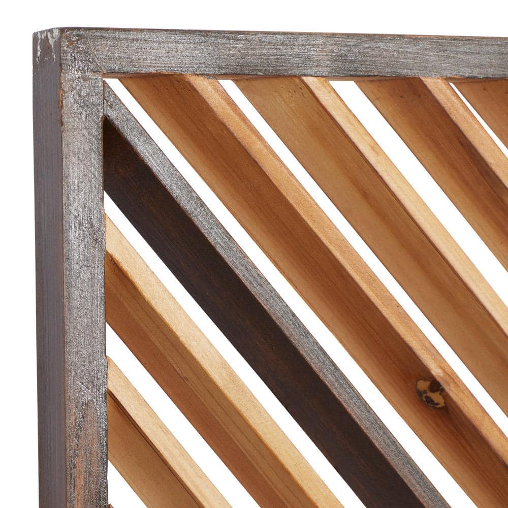 Brown and Light Brown Wood Geometric Wall Decor Set of 3