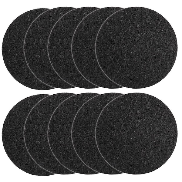 Charcoal Kitchen Compost Bin Filters 10-Pack Round 6.7 in. Activated Charcoal Replacement Refill Sets