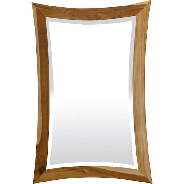 Curvature 24 in. W x 35 in. H Framed Rectangular Bathroom Vanity Mirror in Natural